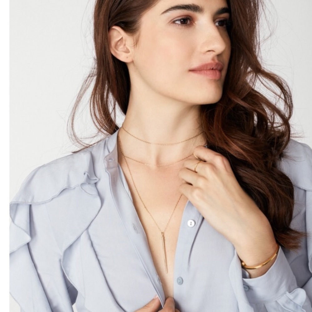 BaubleBar Layered Gold Mira Necklace Choker NWT